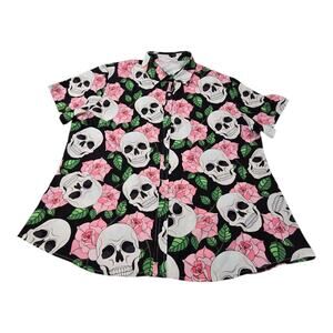 Unbranded Men's Shirt Skulls & Roses Size 3XL